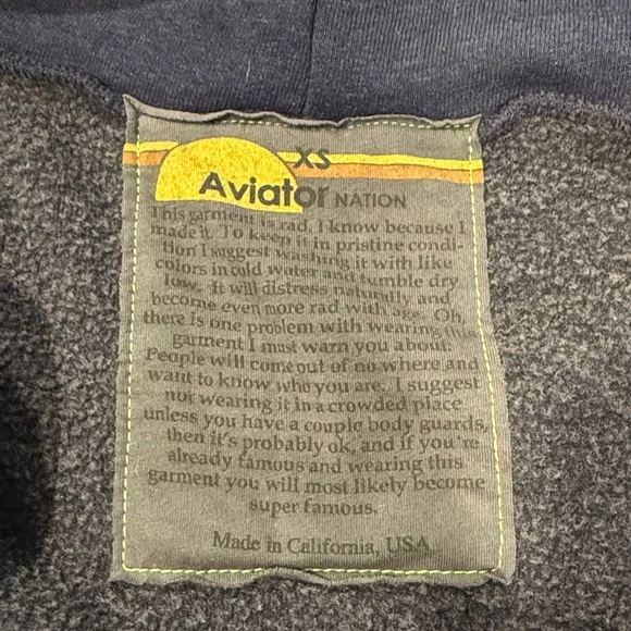 LIKE NEW Aviator Nation Navy Zip Hoodie XS - Picture 4 of 4